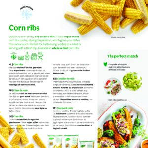 Corn ribs: whole and halves (per 100 pieces)